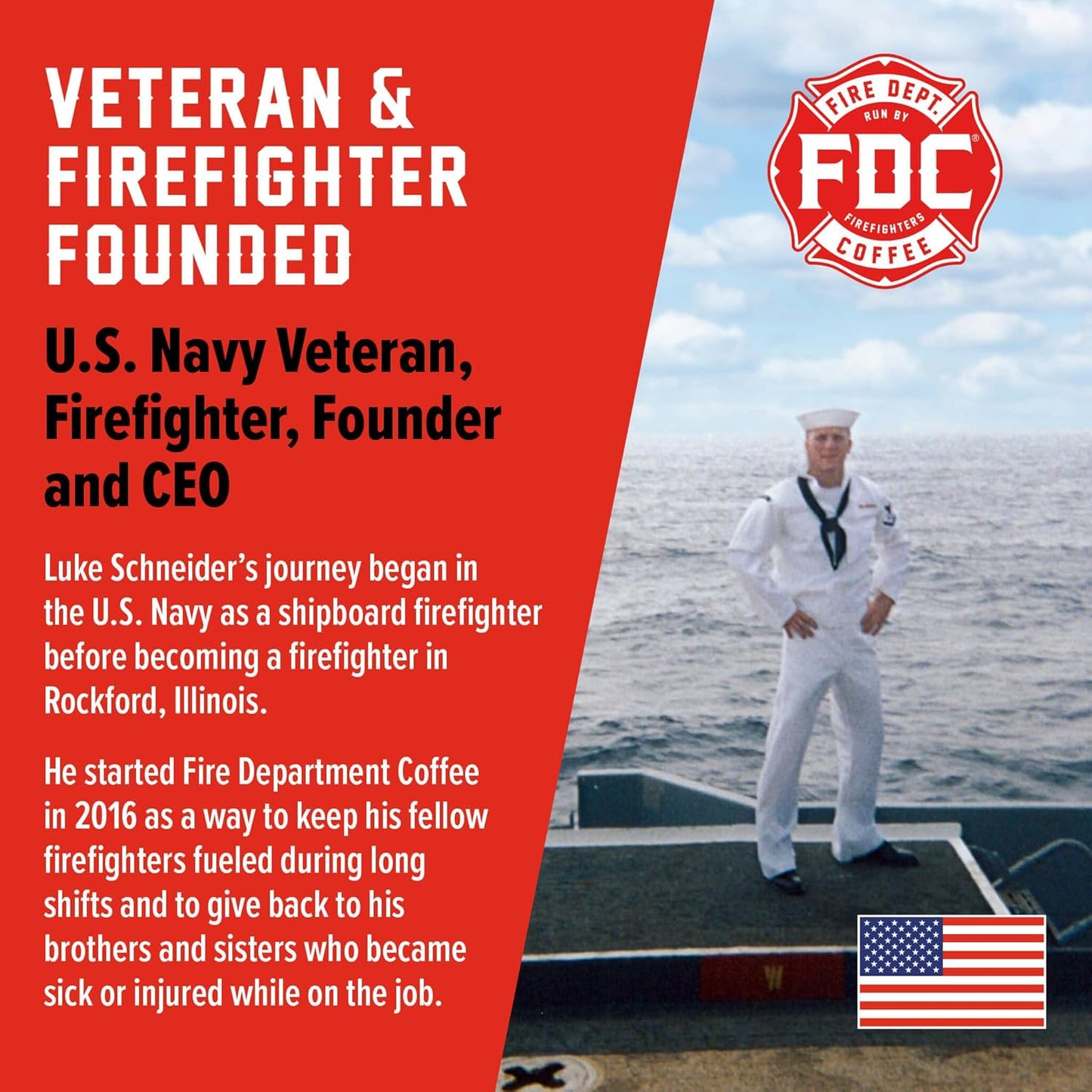 Fire Department Coffee - Gives Back to Firefighters - Premium Whole Bean Decaf Coffee - Roasted in the USA - Decaffeinated Using Natural Mountain Water - Veteran Owned -12 oz