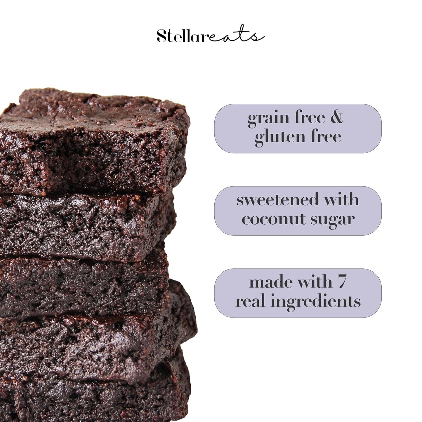 Stellar Eats Grain‑Free Fudge Brownie Baking Mix | Gluten‑Free, Dairy‑Free, Plant‑Based, Paleo‑Friendly, Naturally Sweetened with Coconut Sugar | Almond Flour-Based | 10.4 oz | 1 Pack
