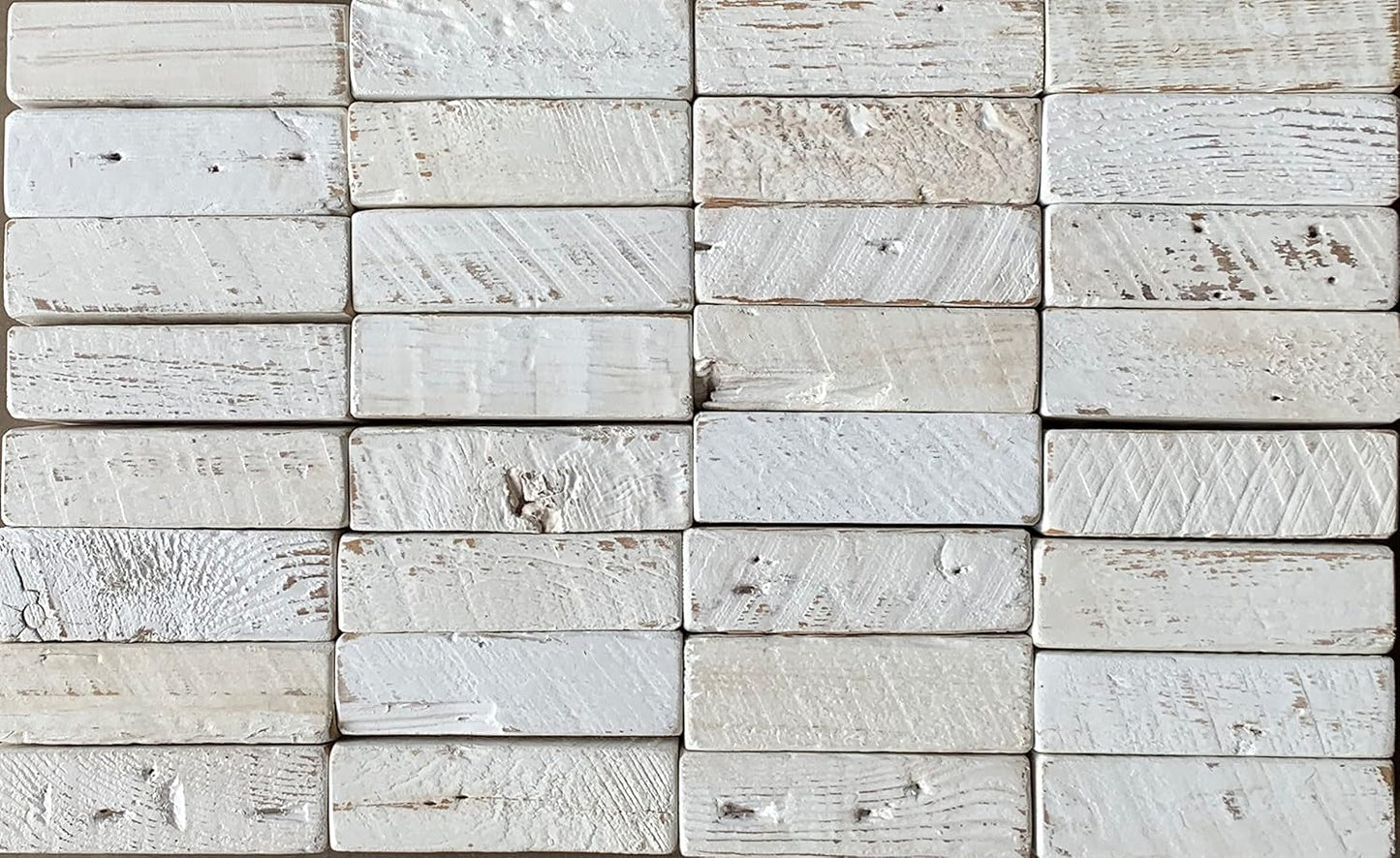 Urban Legacy Reclaimed Barnwood Planks | Floating Shelves for Wall w/Flush Mount Shelf Bracket Set Included | Set of 2 (White Wash, 40"x7"x 2")