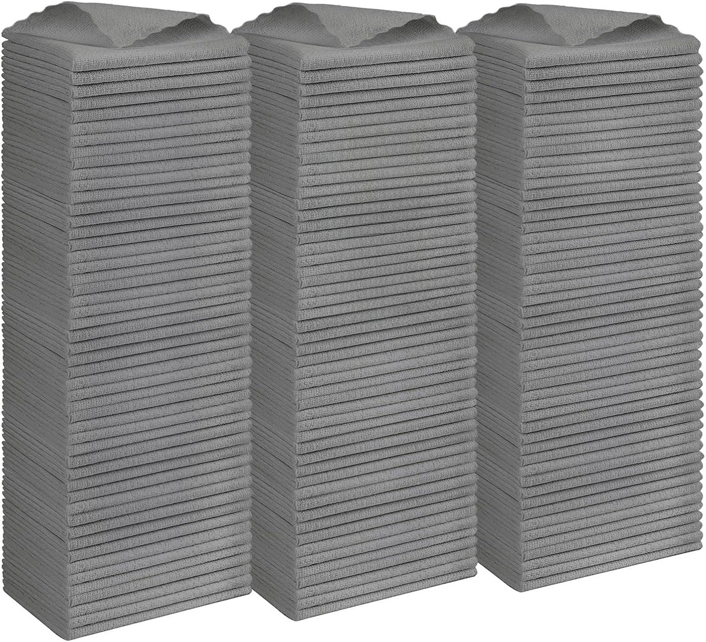 Orighty Grey Microfiber Cleaning Cloth, 150 Pack Highly Absorbent Cleaning Supplies, Lint Free Kitchen Towels Cleaning Rags, Microfiber Towels for Cars, House, Window, 12x12 inch