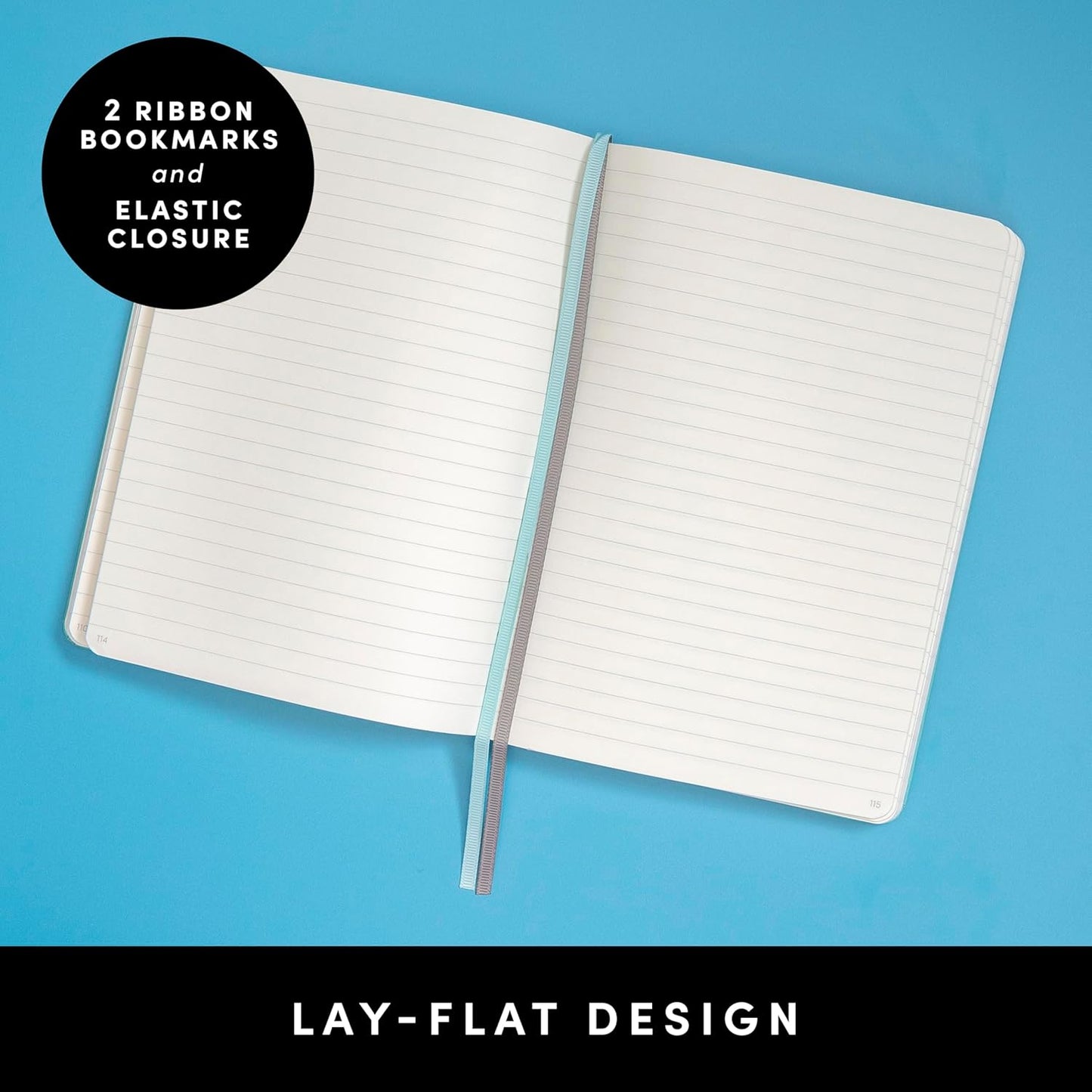 PAPERAGE Lined Journal Notebook, (Lavender), 252 Pages, Medium 5.6 in x 8 in - 100 GSM Thick Paper – Hardcover Journaling Notebook for Work, School & Note Taking