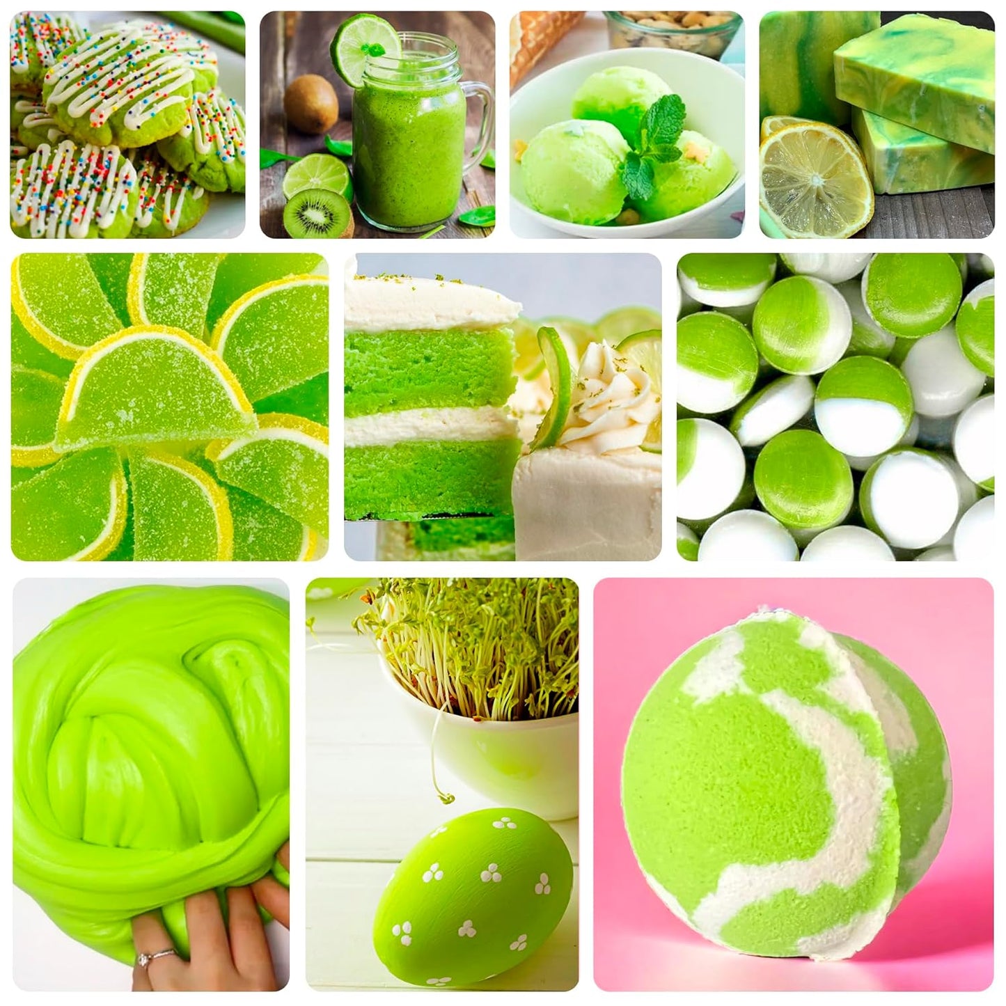 Food Coloring - Vibrant Liquid Icing Food Coloring Set for Baking, Cake Decorating, Easter Egg, Airbrush - Tasteless Food Color Dye for Fondant, Slime, DIY Crafts - 5.5 Fl.oz / 160ml Each (Lime)