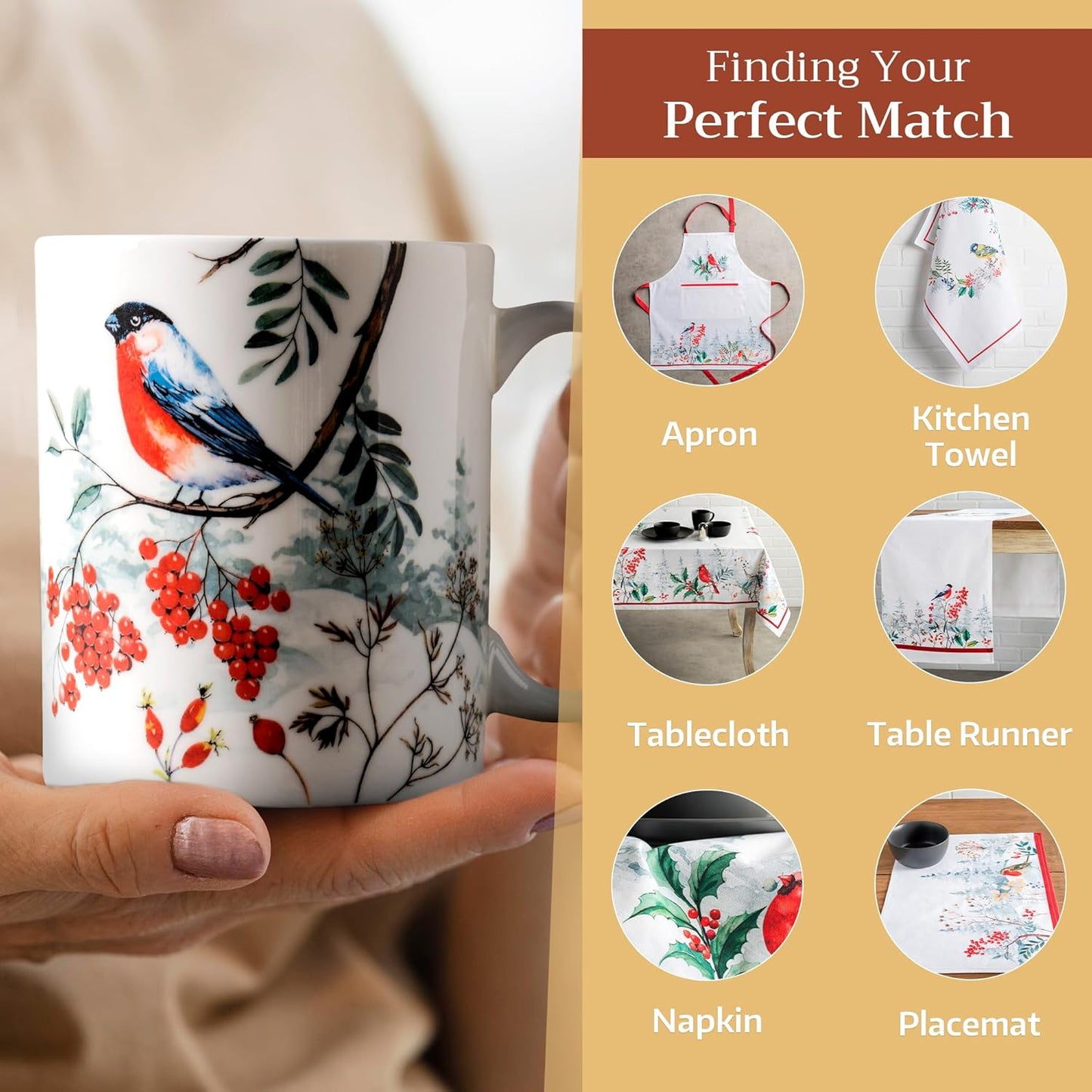 Maison d' Hermine Coffee Mug with Handles Fine Bone China Mugs Pack of One Tea Cups for Hot Beverages Cappuccino Latte Home Restaurant Office Perfect for Gift (Morzine - Morzine, 12 Ounce)