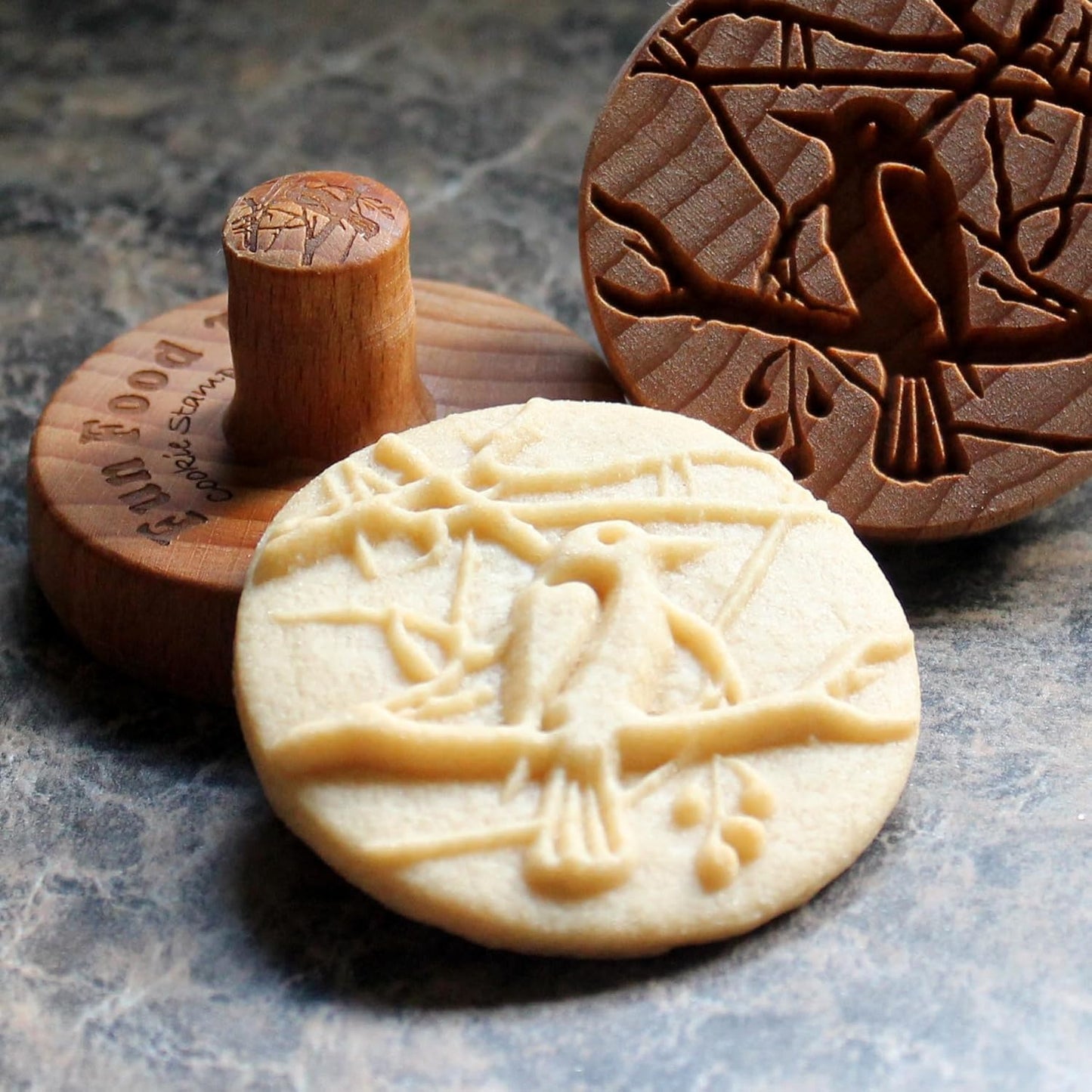 Wood Cookie Stamp, 2.5 Inch (Bird in a Tree CS-123)