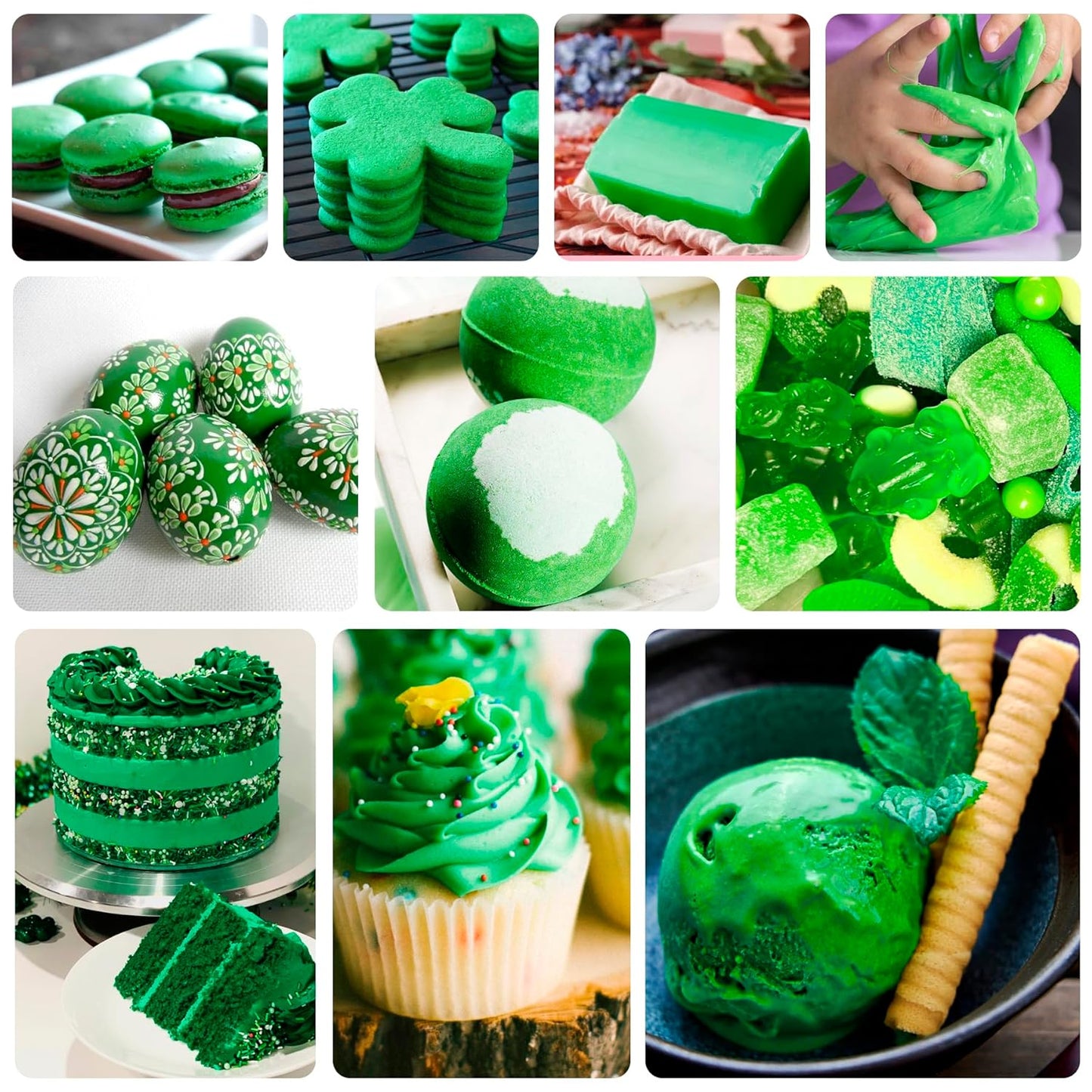 Food Coloring - Vibrant Liquid Icing Food Coloring Set for Baking, Cake Decorating, Easter Egg, Airbrush - Tasteless Food Color Dye for Fondant, Slime, DIY Crafts - 5.5 Fl.oz / 160ml Each (Green)