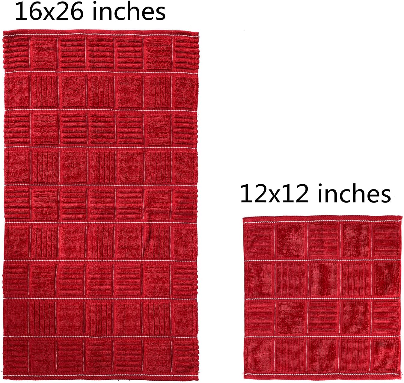 Glynniss Red Kitchen Towels and Dishcloths Set, Dish Towels and Dish Rags Set for Washing Dishes, Cleaning and Drying Pack of 8 (red)