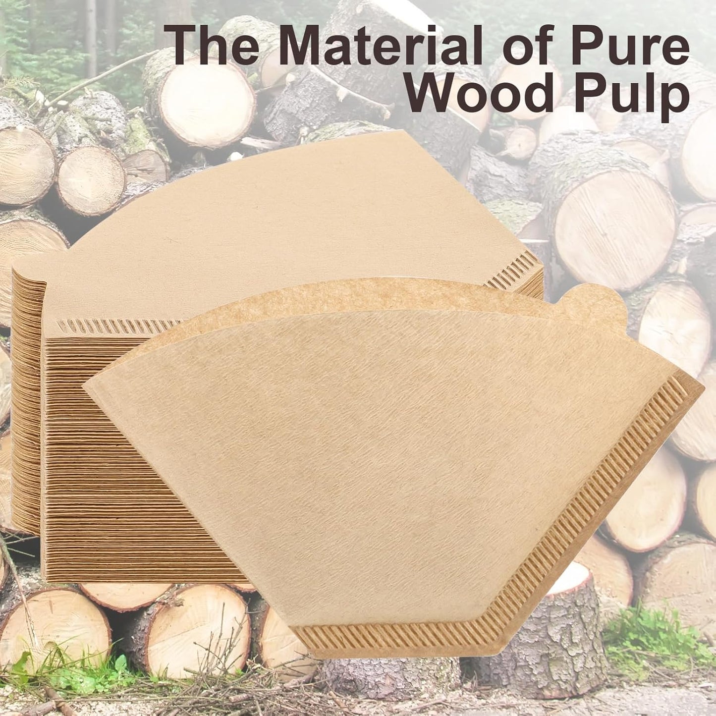 100 Count Coffee Filter #2, 2 Cone Coffee Filters Unbleached Natural 2 Cone Filters Paper Compatible with Drip and Pour Over Coffee Maker