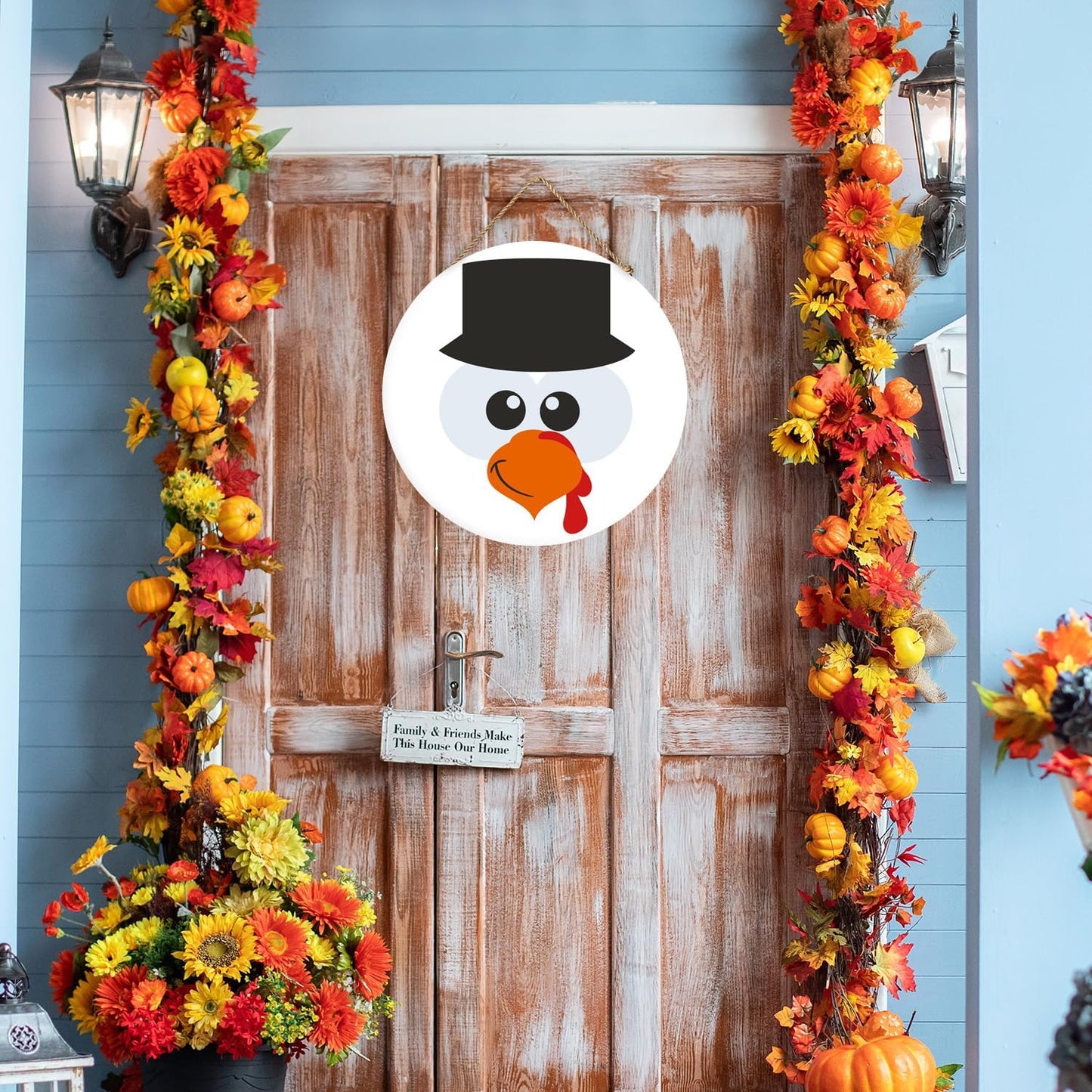 SUNVERSE Fall Stencils for Painting 12” Round Fall Stencil Hello Pumpkin Stencils Autumn Templates Thanksgiving Stencils for Wood Door Sign Porch Hanger Fall Wreath