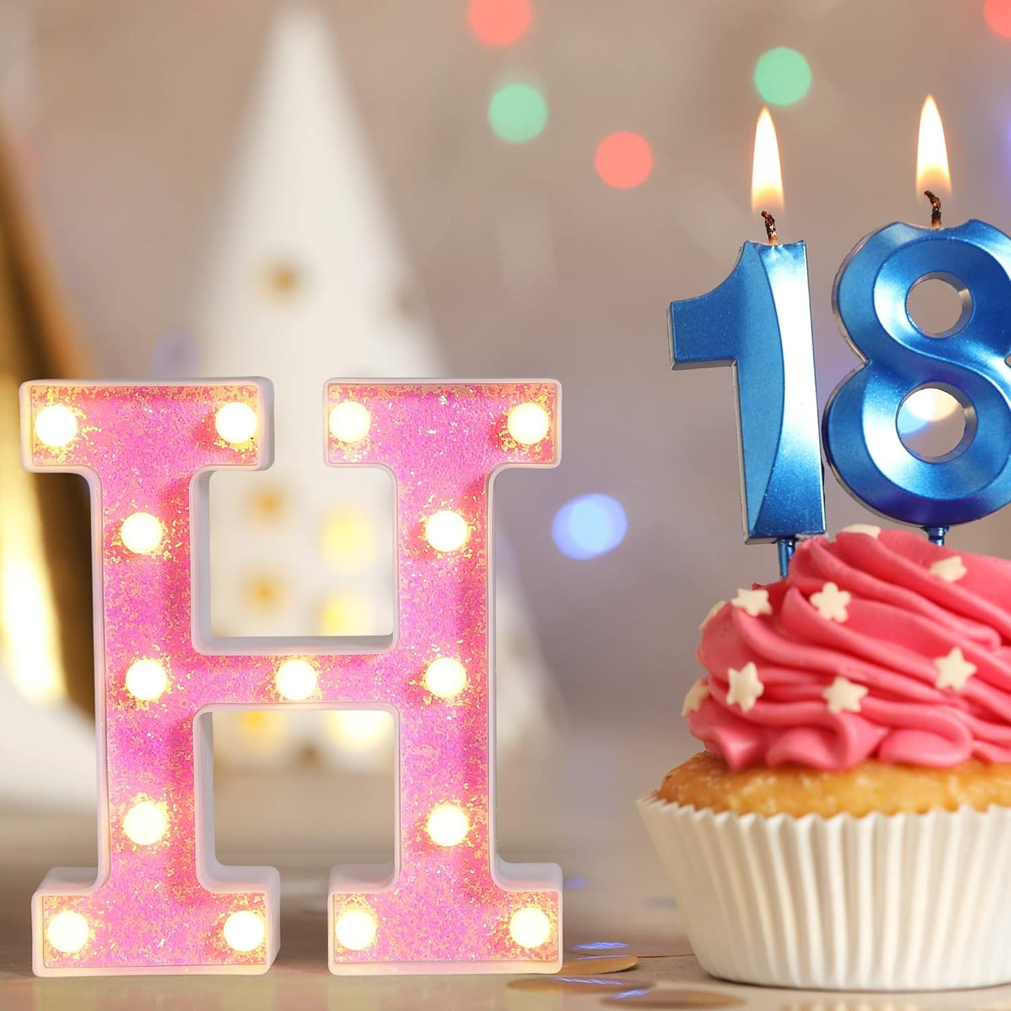 Foaky Pink Light up Letters，Pink Party Decorations,Girls Room Decor,Glitter Light Up Letters,Alphabet Letter Sign for Night Light Birthday Party Girls Gifts, Home Bar Decoration（Z）