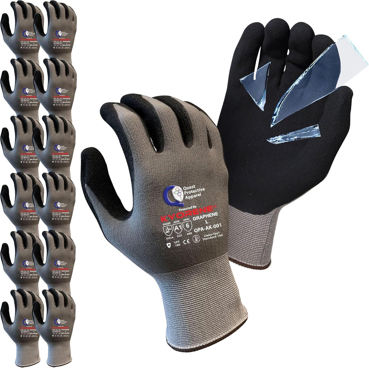 Quest Protective Apparel Cut Resistant Gloves - Puncture Resistant Cutting Gloves Work - Constructed with Graphene Technology
