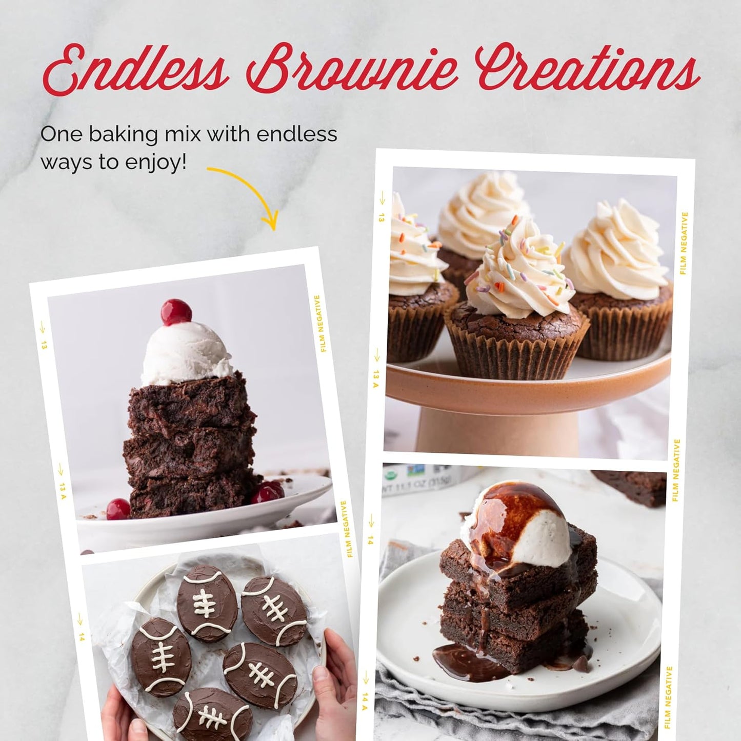 Otto's Naturals Grain-Free Classic Brownie Mix, 11.1 Oz., Top 9 Allergen-Free, Organic Cassava Flour, Gluten Free, Non-GMO, Vegan, Plant-Based