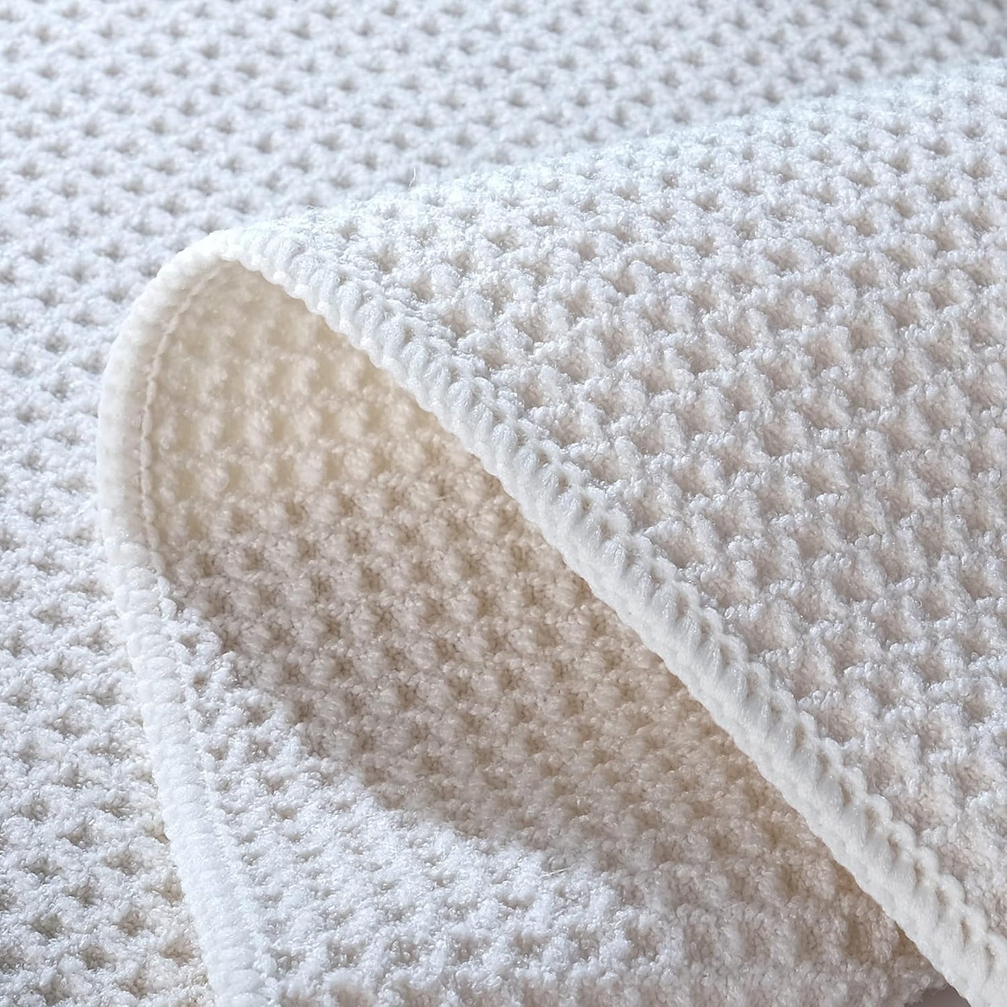 POLYTE Premium Microfiber Kitchen Dish Cloth Waffle Weave 12 Pack (12x12 in, Dark Blue, Gray, Off White)