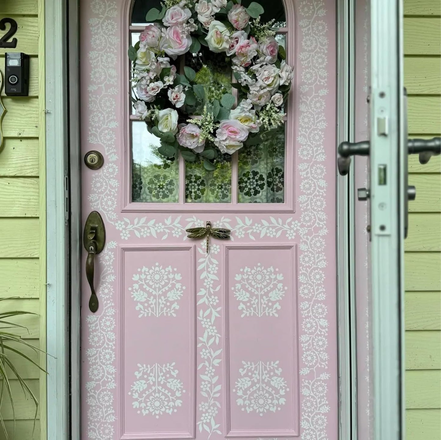 Talavera Stencils for Crafts Reusable Floral Stencils for Walls Mexican Flower Border Corner Drawing Stencil for Wood Furniture Wall Canvas Floor