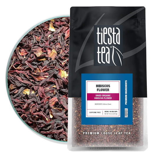 Tiesta Tea - Dried Hibiscus | Loose Leaf | Cut & Sifted Hibiscus Flower | Premium Blend | Non-Caffeinated | Make Hot or Iced & Brews Up to 200 Cups | 16 Ounce Resealable Bulk Pouch