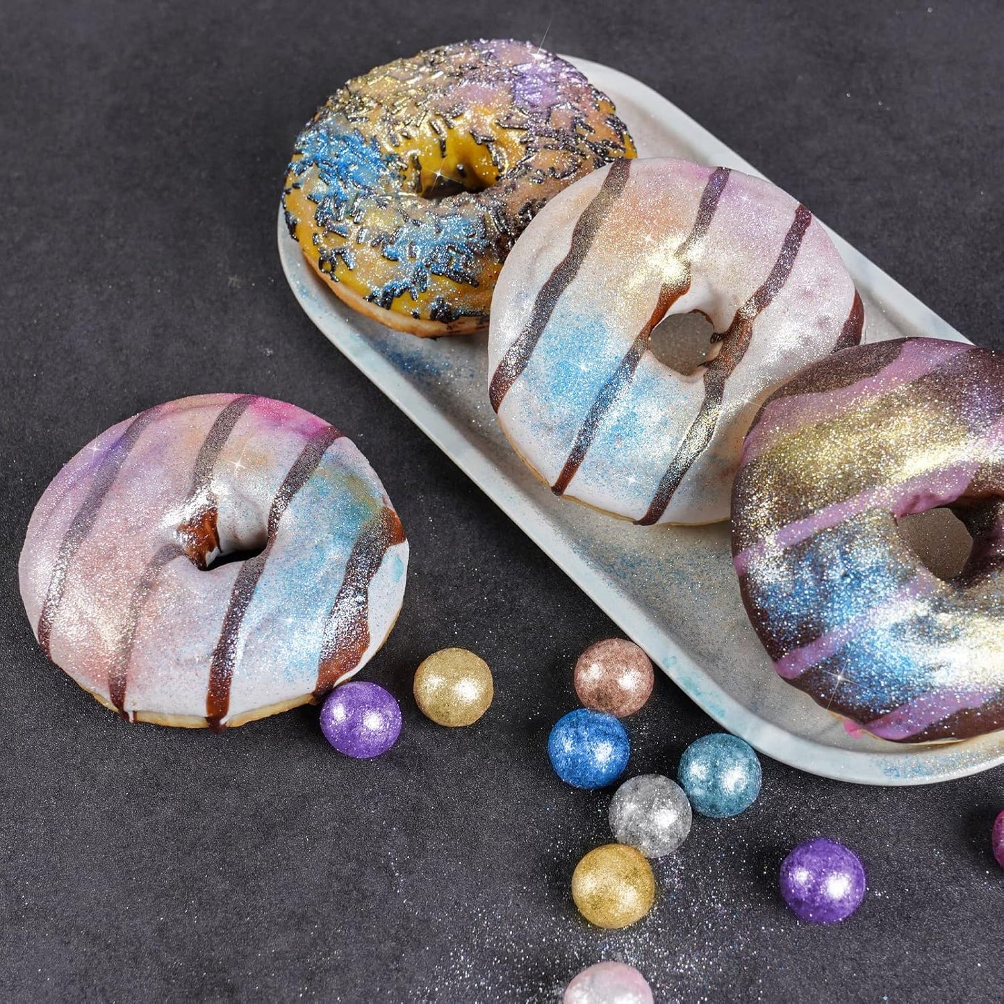 NiHome Edible Food-Grade Glitter Powder Glimmer Luster Dust Metallic Fancy Food Decorating Sprinkle Glimmery Dust for Drink Wine Beverage Cake Bakery Vegan Allergen-Free (Teal, 0.35oz/10g)