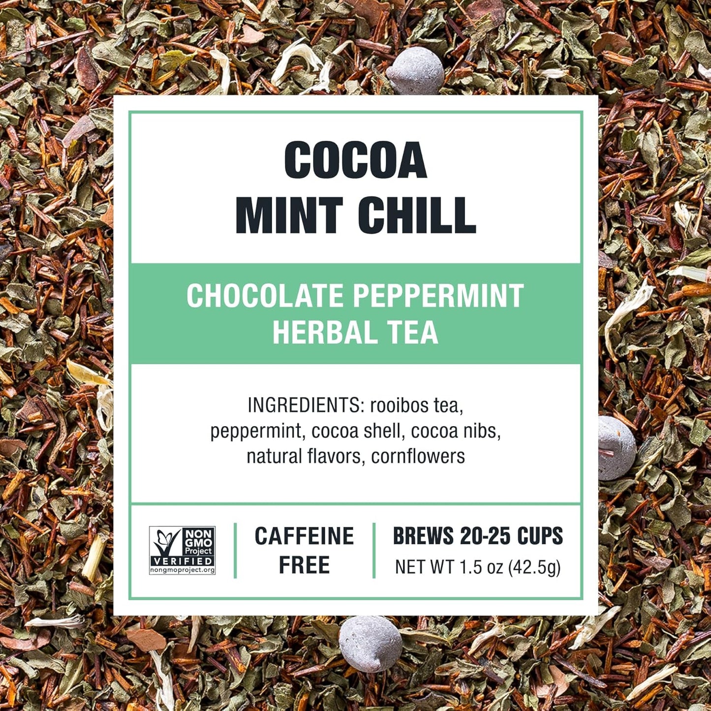 Tiesta Tea - Cocoa Mint Chill Loose Leaf Tea, Chocolate Peppermint Herbal Rooibos Blend, Non-Caffeinated, Brew Hot or Iced, Makes Up to 25 Cups, Resealable Pouch, 1.5 Ounce