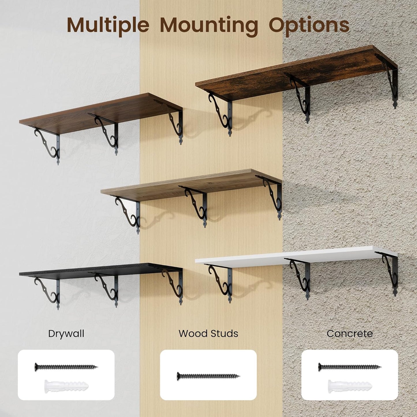 RICHFOCUS 12 Inch Deep Floating Shelves for Wall, 36" W x 12" D Wood Wall Shelves Set of 2, Wide Floating Shelves for Living Room, Bedroom, Kitchen, Bathroom and Decor Storage, White