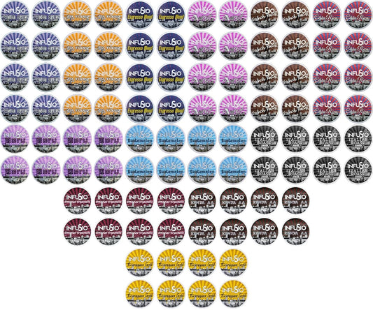 InfuSio Coffee Pods Variety Pack – 96 Count, 12 Sophisticated Medium & Dark Roast Blends, Crafted Blends Collection – Premium Single-Serve Coffee, Compatible with Keurig K-Cup 2.0 Brewers