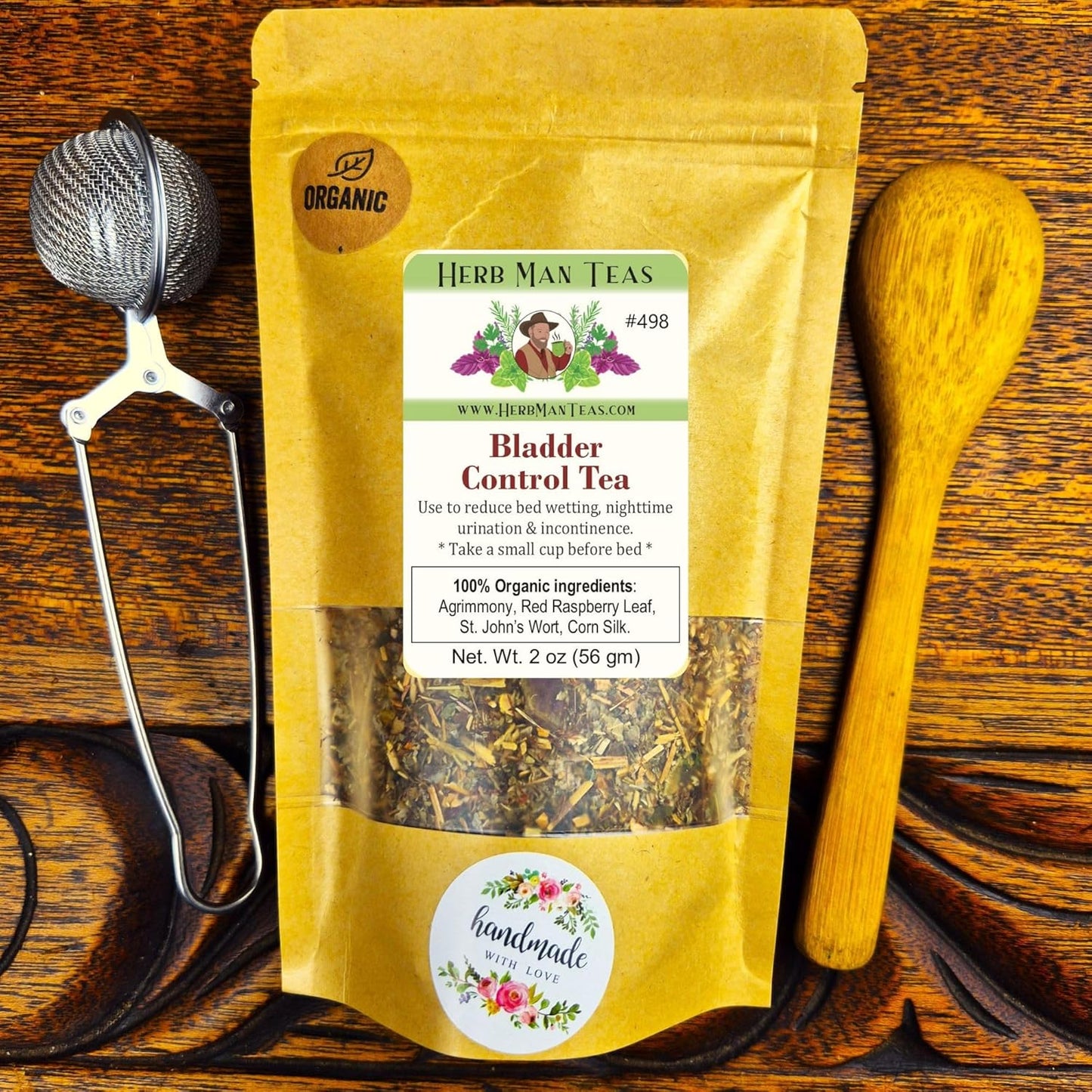 BLADDER CONTROL TEA - Herbal Blend for Nighttime Comfort & Fewer Bathroom Trips — by Master Herbalist Khabir — Organic, Non-GMO, No Additives