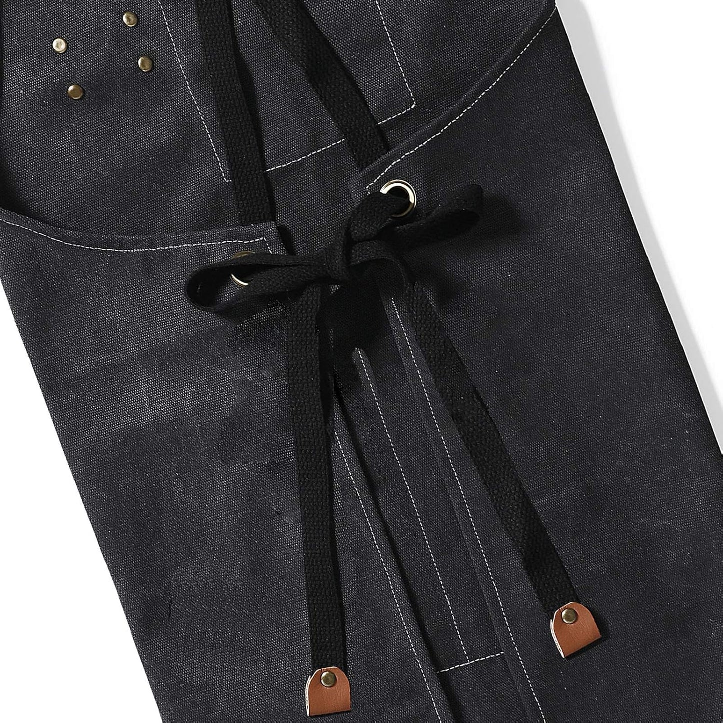 AFUN Chef Aprons for Men Women with Large Pockets, Cotton Canvas Cross Back Heavy Duty Adjustable Work Apron, Size M to XXL (Black)
