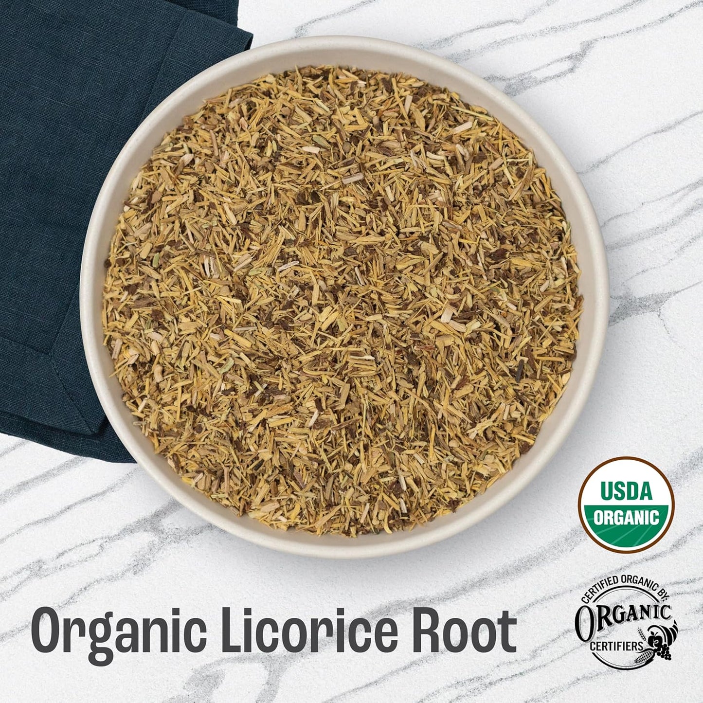 J Mac Botanicals Organic Licorice Root Tea, Cut and Sifted, Dried Herb, regaliz raiz organico