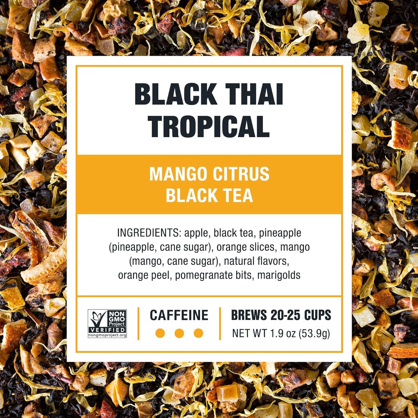 Tiesta Tea - Black Thai Tropical, Loose Leaf, Mango Citrus Black Tea, Premium Blend, High Caffeinated, Make Hot or Iced & Brews Up to 25 Cups, 1.9oz Resealable Pouch