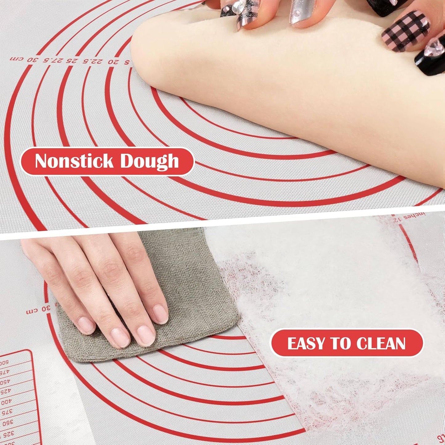 BlueBark 1 PCS - 24"L x 24"W Non-stick Silicone Baking Mat for Pastry & Dough, Sourdough Bread Making Tools, Kitchen Counter, Cooking Enthusiasts