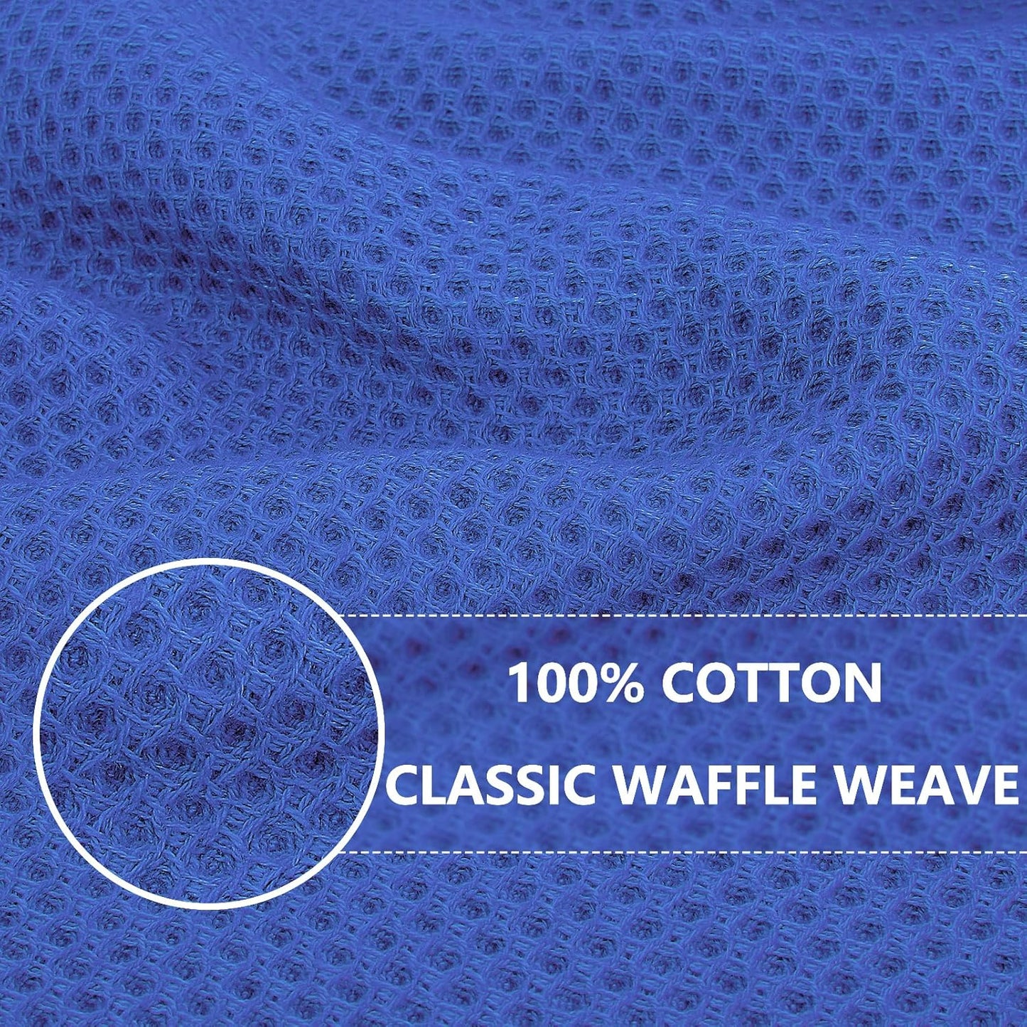 Homaxy 100% Cotton Waffle Weave Kitchen Dish Cloths, Ultra Soft Absorbent Quick Drying Dish Towels, 12 x 12 Inches, 6-Pack, Blueberry