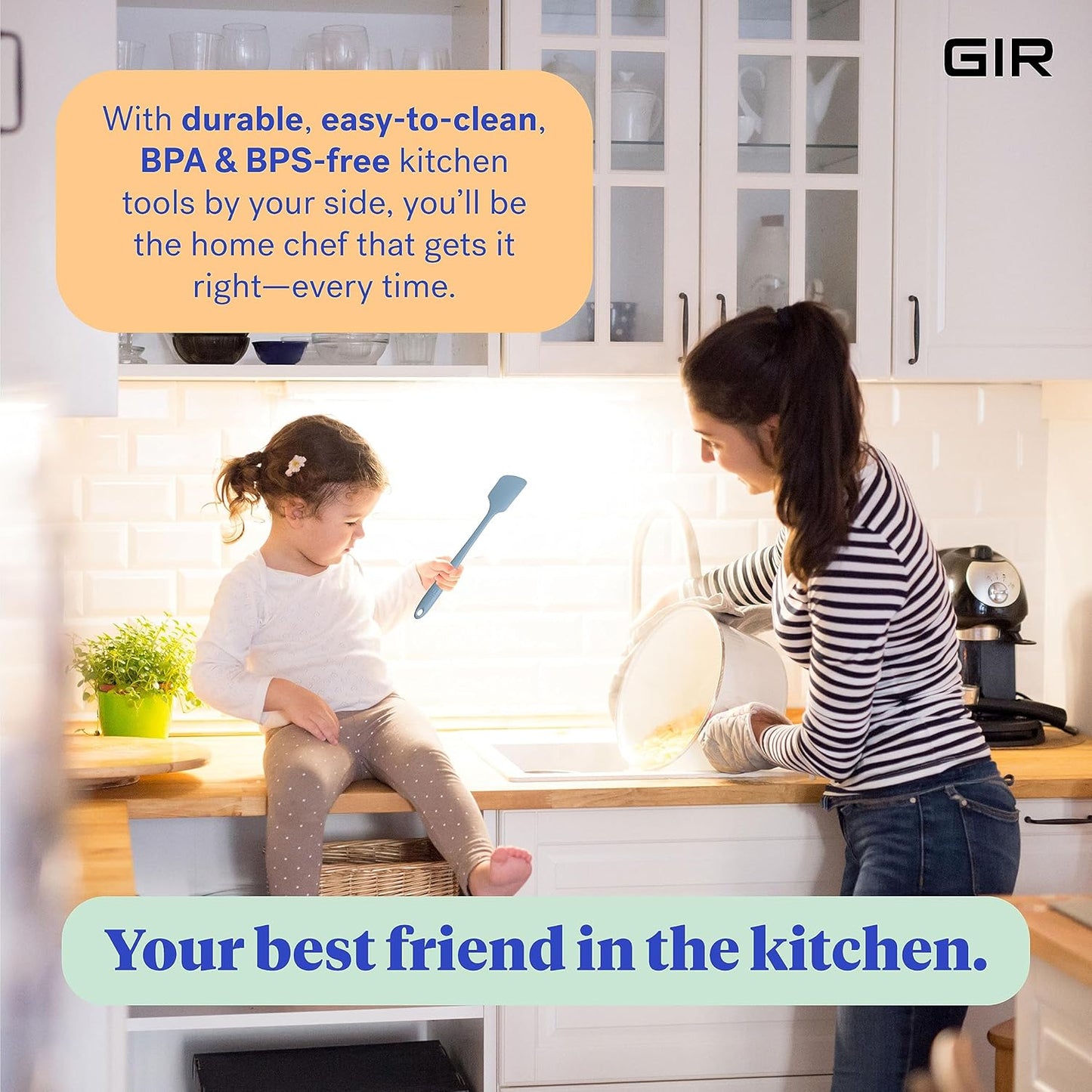 GIR: Get It Right 3 Piece Silicone Utensil Set - Spatula, Flip & Spoonula - Non-Stick, Heat Resistant & Dishwasher Safe - Silicone Kitchen Utensils - BPA & BPS Free - Slate Spatula Set