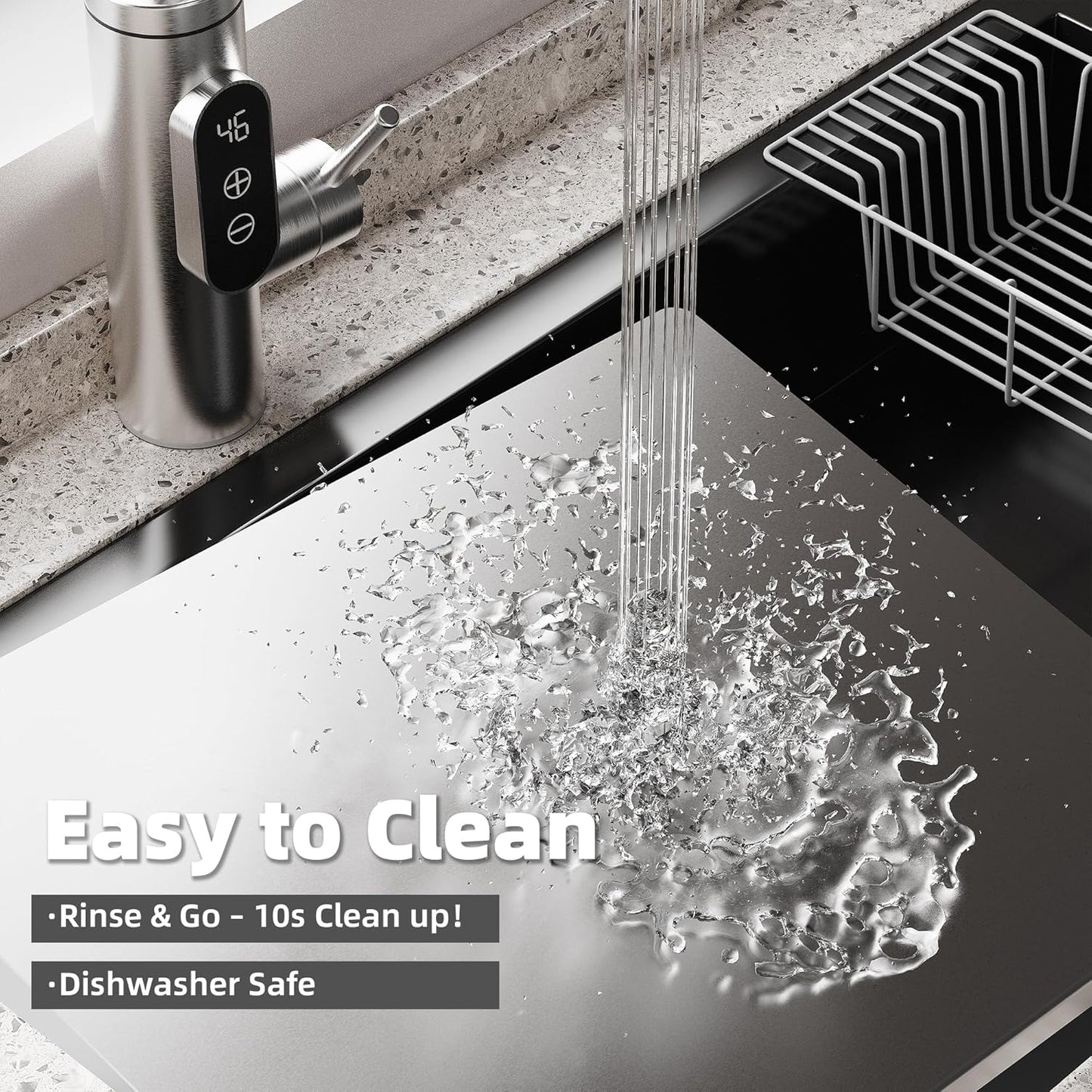 KORVOS 304 Stainless Steel Cutting Board, Large Stainless Steel Cutting Boards for Kitchen, Heavy Duty Chopping Boards with Anti-Slip Mat for Meat Vegetables & Bread, Pastry Board(23.6" x 19.6")
