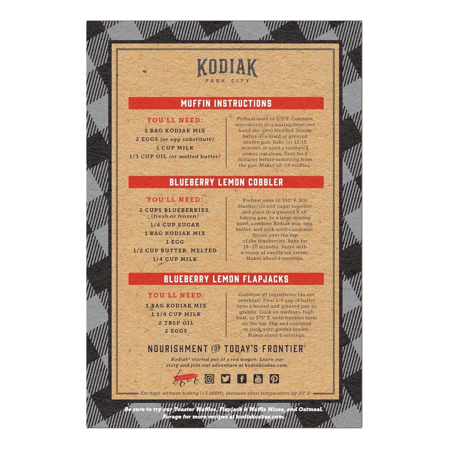 Kodiak Cakes Power Bake, Protein Muffin Mix, Blueberry Lemon, 14 Ounce (Pack of 6)