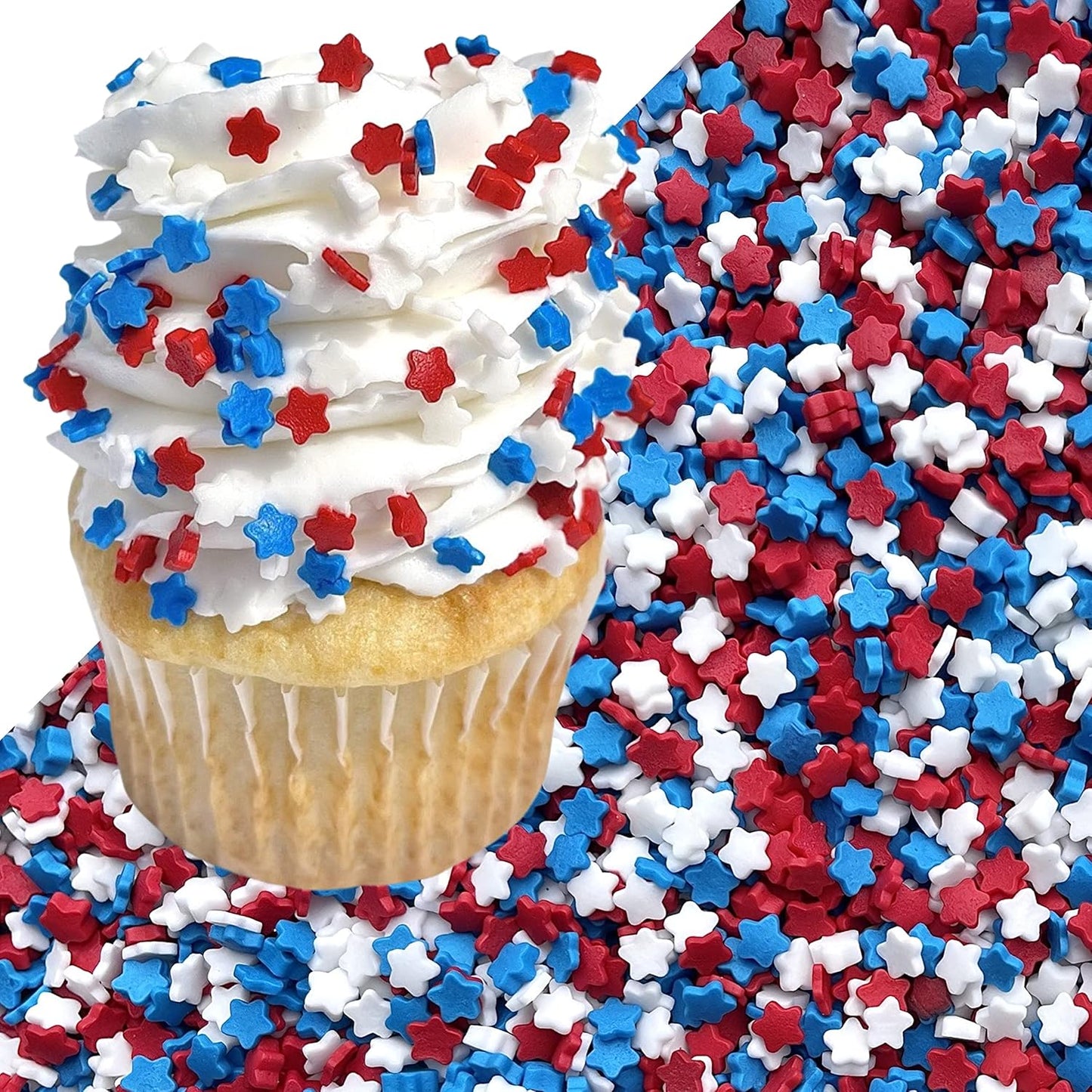 Sprinkles | Colored Sugar | Patriotic Sprinkles | Red white and blue sprinkle | Cocktail sugar | Cupcake sprinkle | Cake sprinkles | Manvscakes | 3 ounces