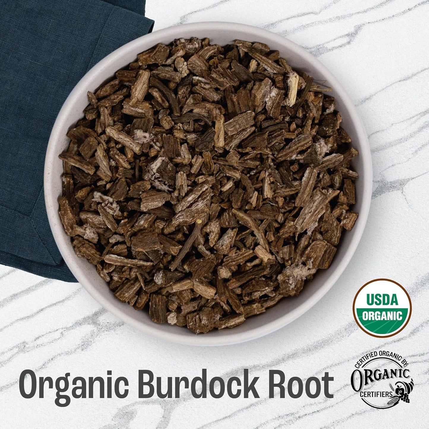 J Mac Botanicals, Organic Burdock Root Tea (16 oz), Certified USDA Organic Burdock Root herb, fresh dried herb from Eastern Europe