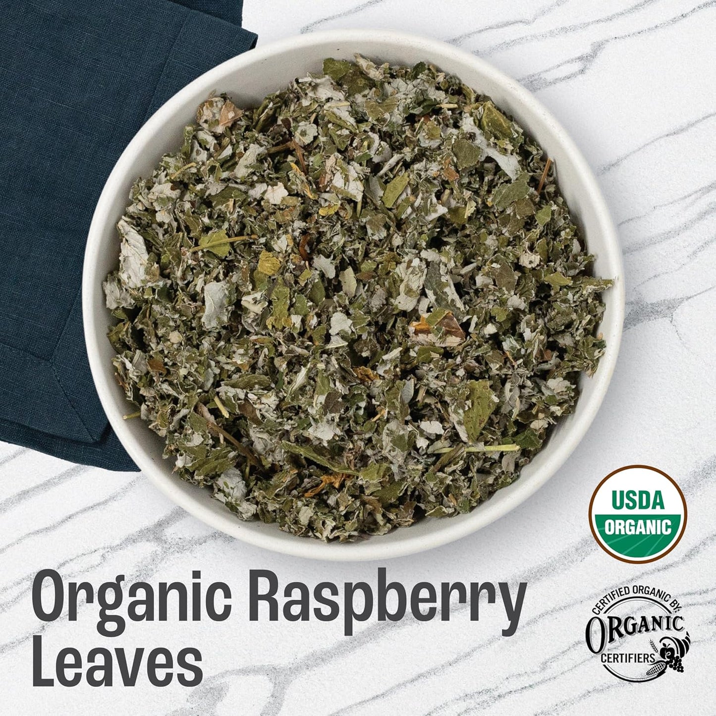J Mac Botanicals, Organic Red Raspberry Leaf, Herbal tea (16 ounce bag 200+ cups) cut & sifted dried leaf
