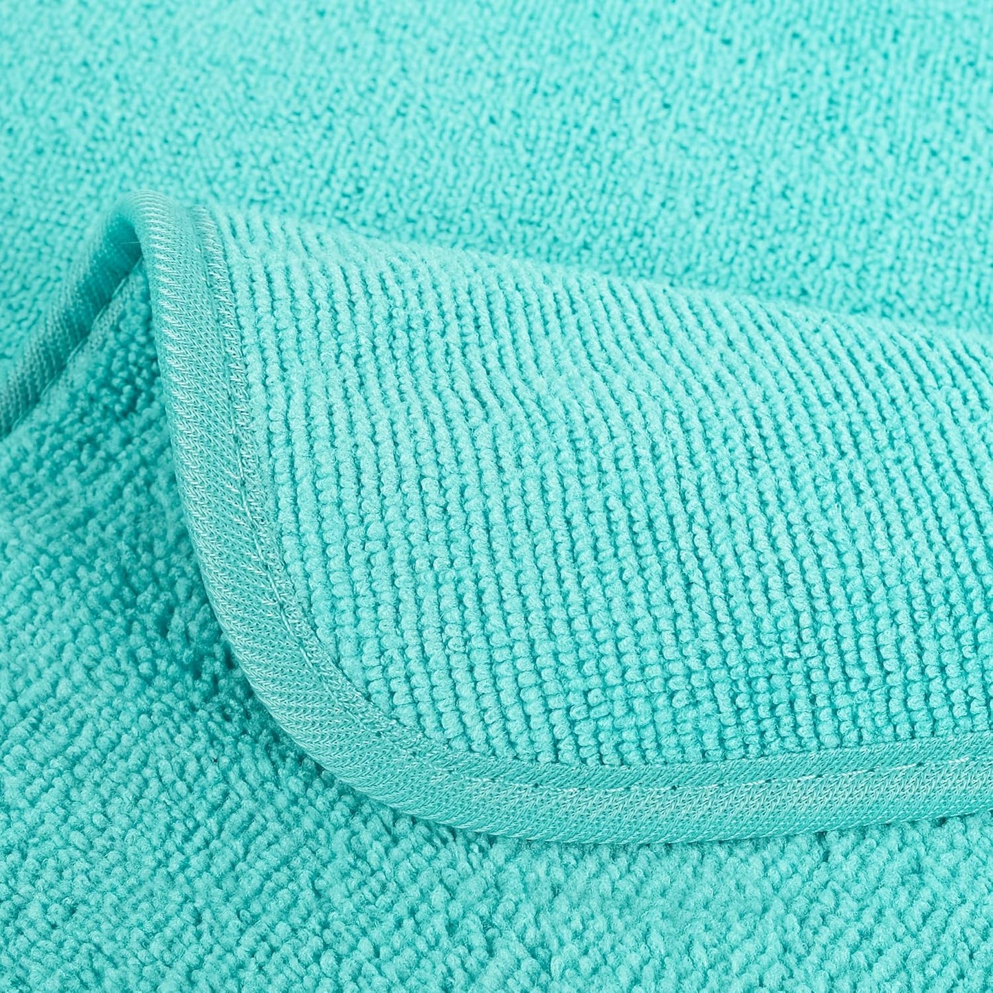 POLYTE Premium Lint Free Microfiber Washcloth Face Towel, 13 x 13 in, Set of 6 (Aqua)