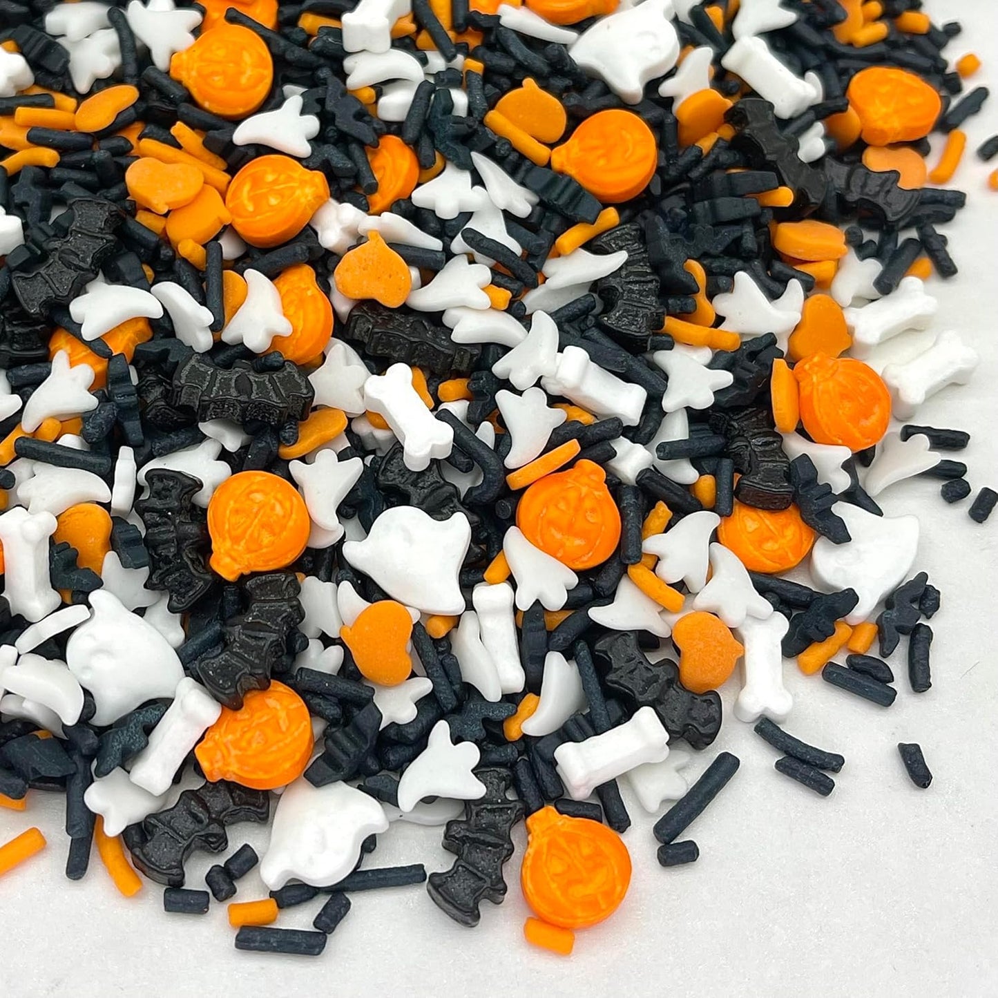 Manvscakes, pink sprinkles, valentines, cake sprinkles, gluten free, cookies, chocolate, fondant, princess topping, ice cream, edible, dessert decoration (Orange black)