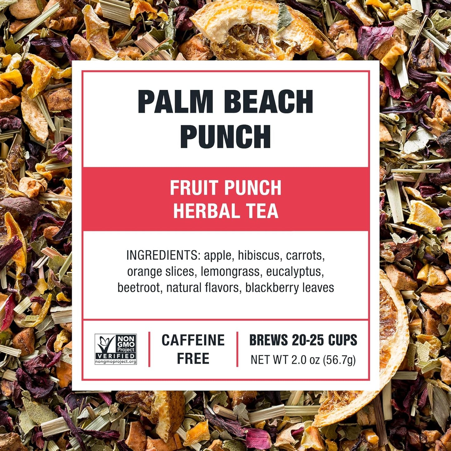 Tiesta Tea - Palm Beach Punch, Loose Leaf, Fruit Punch Herbal Tea, Caffeine-Free Tropical Blend with Apple and Orange, Brew Hot or Iced, Resealable Pouch, 25 Cups, 2 Ounce
