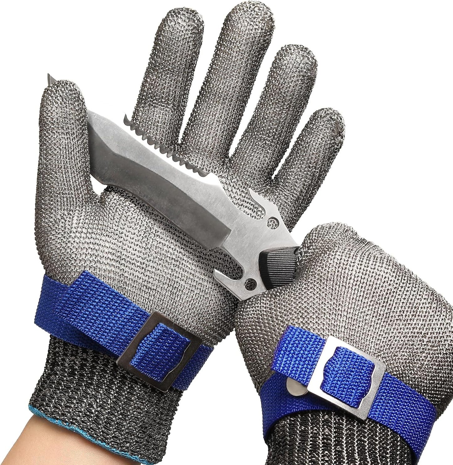 Schwer SlicePro ANSI A9 Cut Resistant Glove PR1706, Stainless Steel Mesh Metal Glove, Food Grade for Kitchen Cooking, Butcher Meat Cutting, Oyster Shucking, Mandoline, Non-PFAS (XL, 1 Pair)