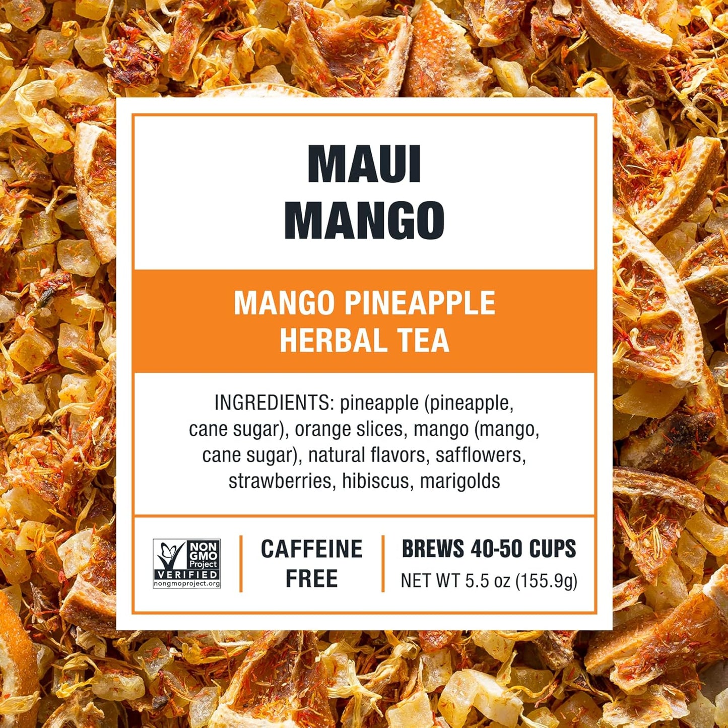 Tiesta Tea - Maui Mango | Loose Leaf | Mango Pineapple Herbal Tea | Premium Non-Caffeinated Blend | Make Hot or Iced | Brews Up to 50 Cups | 33 Ounce Refillable Tin, Pack of 6