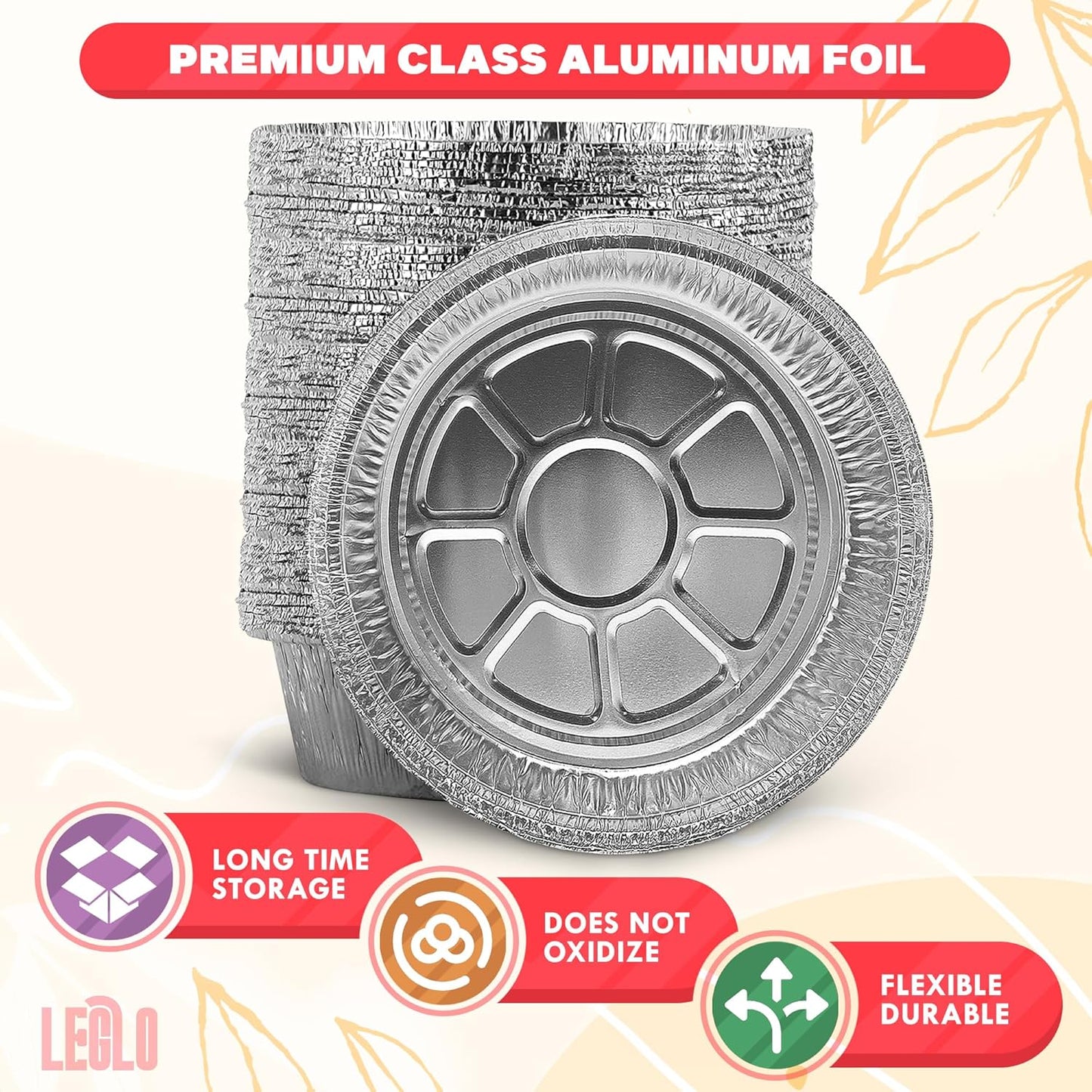 Round Foil Cake Pans – 50 Pack 6-Inch Reusable Aluminum Baking Pans | Stackable, Durable & Grease-Resistant | Great for Tarts, Baking, Cheesecakes, Catering, Meal Prep, Takeout, Freezer & Storage Use