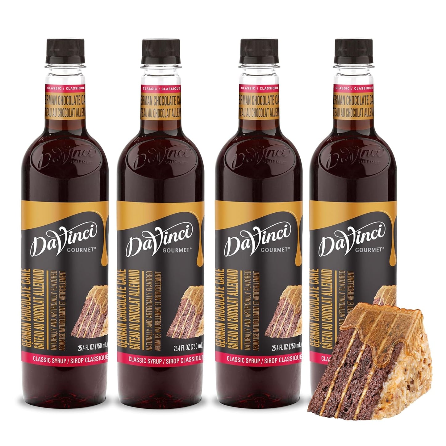 DaVinci Gourmet Classic German Chocolate Cake Syrup, 25.4 Fluid Ounces (Pack of 4)