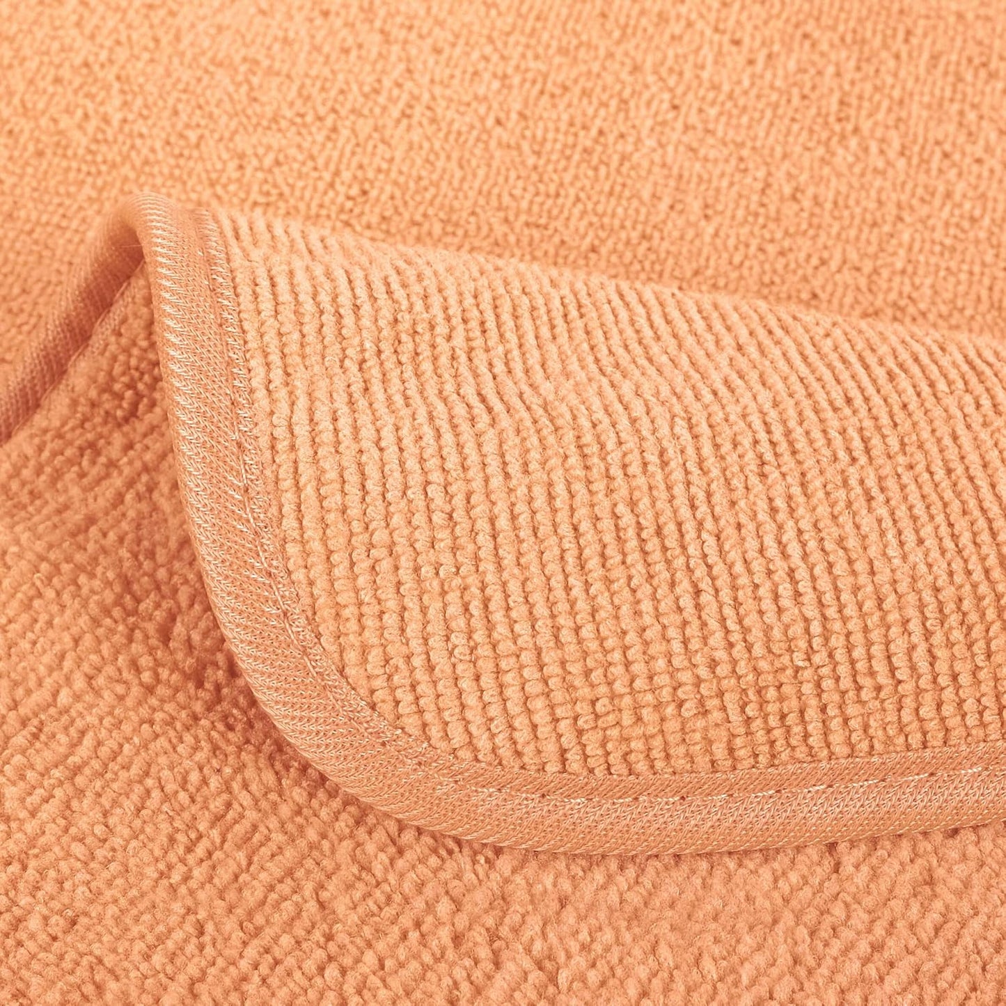 POLYTE Premium Lint Free Microfiber Washcloth Face Towel, 13 x 13 in, Set of 6 (Orange)