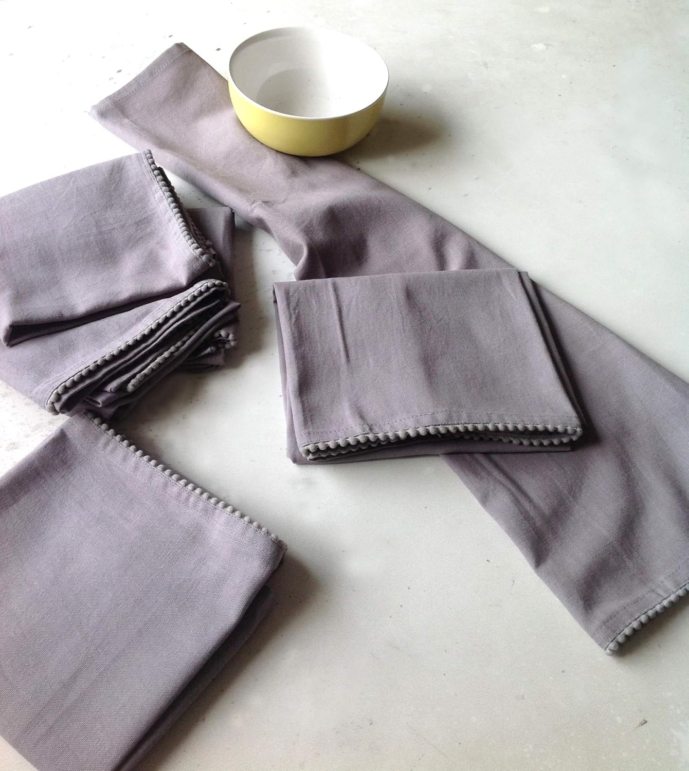 TARAN LIVING Hand Towels 100% Cotton Solid Kitchen Dish Cloths 18"x 28", Grey, Pack of 6 Decor Kitchen Hand Towel Reusuable Dish Towel for Cleaning & Drying Tea Towels Set with Hanging Loop